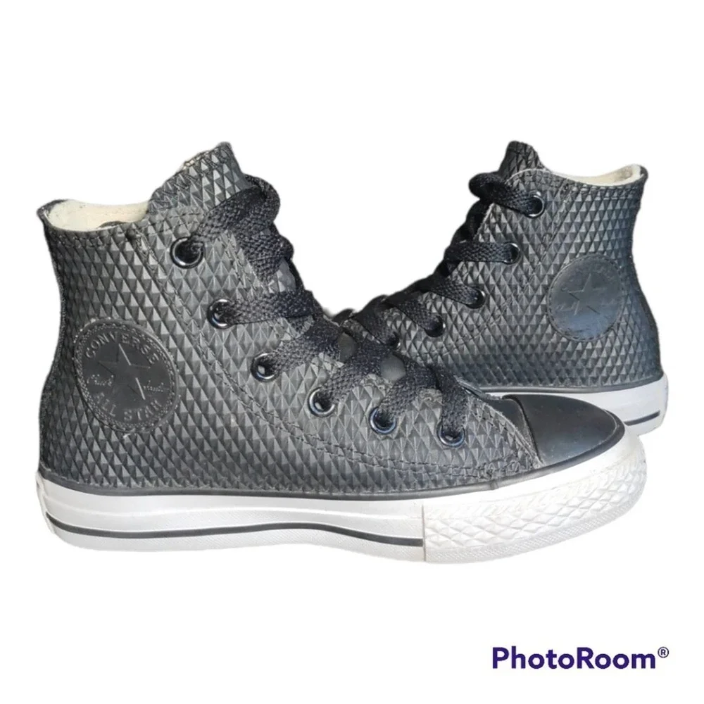 Converse All-Star Chuck Taylor black rubber sides hi-tops child size 12